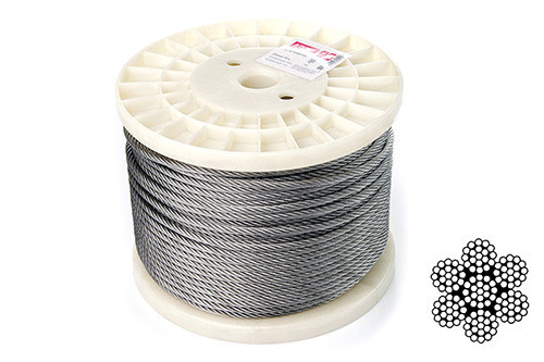 Трос 6 мм DIN 3060 (6х19+1х19) неіржавкий А2 100 м APRO Рівне - фото 1