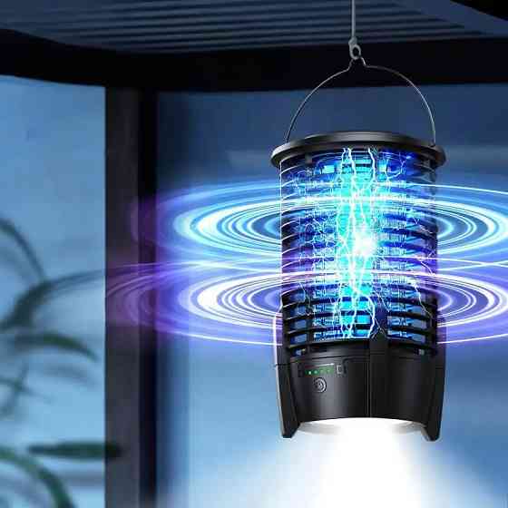 Антимоскитная лампа аккумуляторная портативная с ловушкой от насекомых,светильник уничтожитель комаров и мух Каменец-Подольский