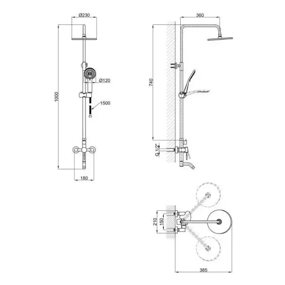 Душевая система shower head AND YLN99105H Коломыя