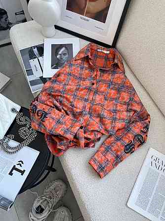 Жіноча стильна оверсайз сорочка у клітинку турецька фланель Одеса