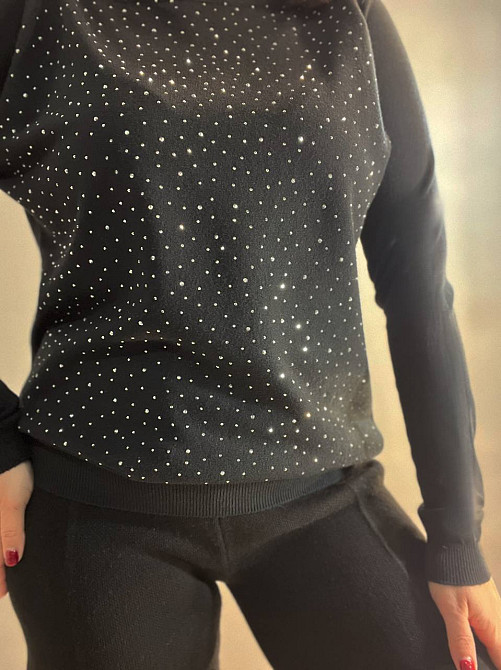 Джемпер женский ACCORDDREAM 9067 тонкий свитер россыпь камней, черный, one size Киев - изображение 9