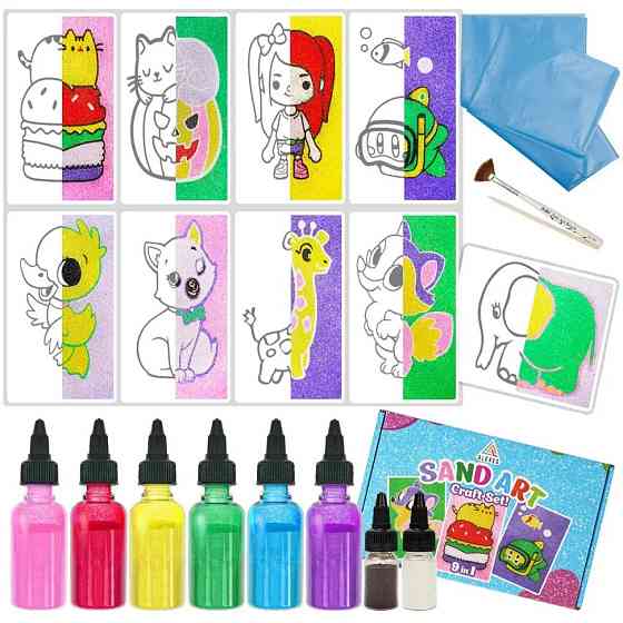 Детский набор для творчества картины из песка 9 в 1 KP-004 на картоне Винница