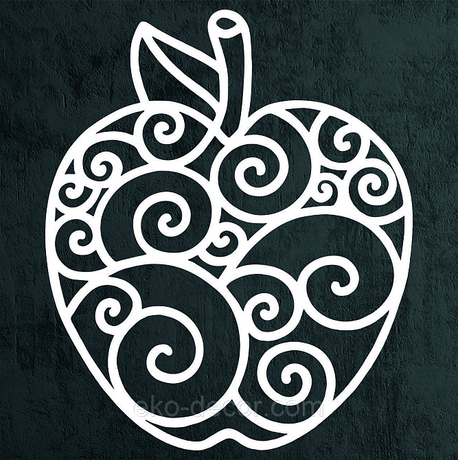 Декоративное настенное Панно «Яблоко» Декор на стену 70*59 см, Белый Киев - изображение 6