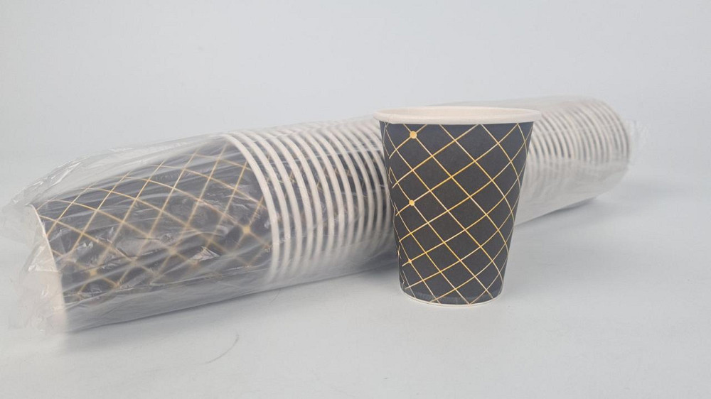 Стакан паперовий 175 мл Юніта ромб коричневий h7 (50 шт.) Харків - фото 1