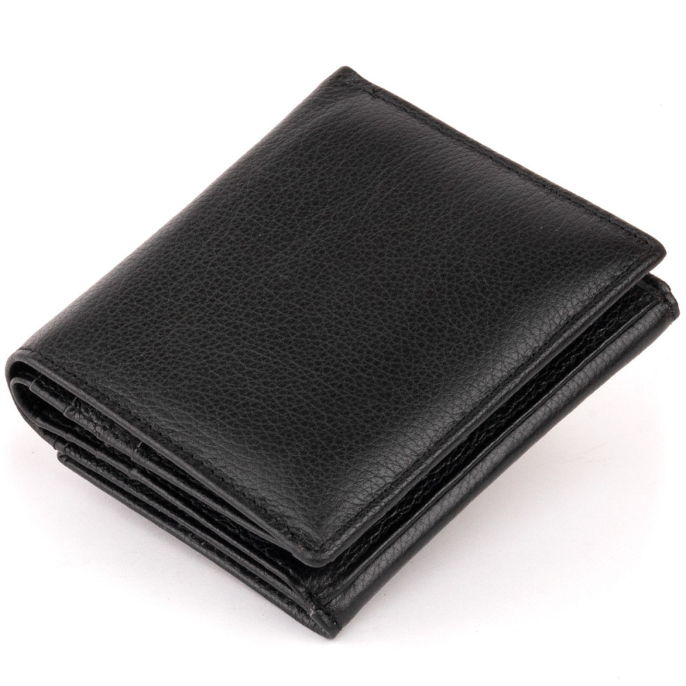 Компактний жіночий шкіряний гаманець чорний (ST Leather) Київ - фото 13