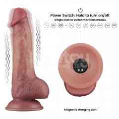 Реалистичный вибратор - Vibrating Dual Density Power Cock 8.5'' Sex Aura Киев