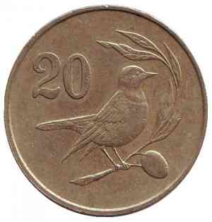 Птица. Монета 20 центов. 1983,85 год. Кипр.(Г) Полтава
