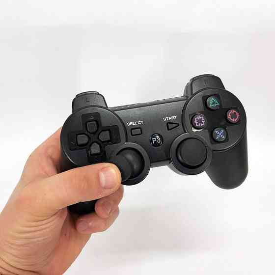 Игровой беспроводной геймпад Doubleshock PS3/PC аккумуляторный джойстик с функцией вибрации. Цвет: черный XZ-69 Львов