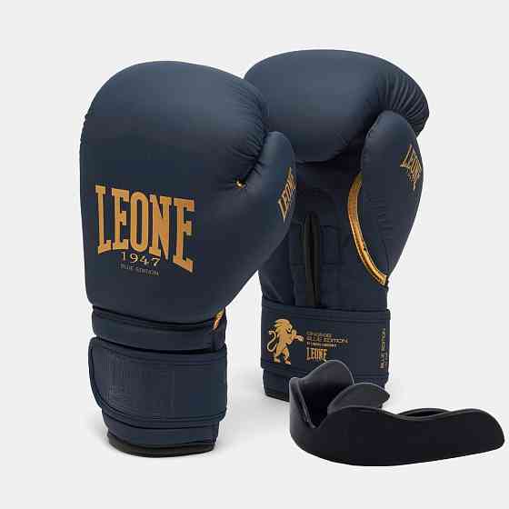 Боксерські рукавиці Leone GN059B Blue Edition 12 унцій (капу в комплекті) Кам'янське