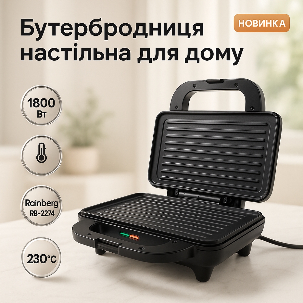 Гриль для приготування страв, Сендвічниця з антипригарними панелями, Бутербродниця професійна GP-99 Львів - фото 14