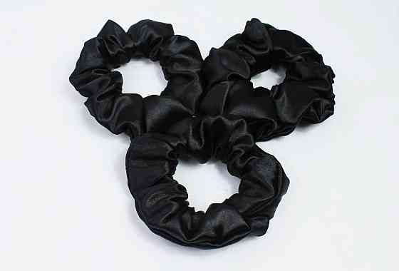 Набор резинок для волос атласный Черный Харьков