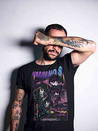 Футболка для мальчика аниме Каиджу Н Мина Асхиро оверсайз (рост от 165 до 180 ) Черний AnimeJ0083m Днепр