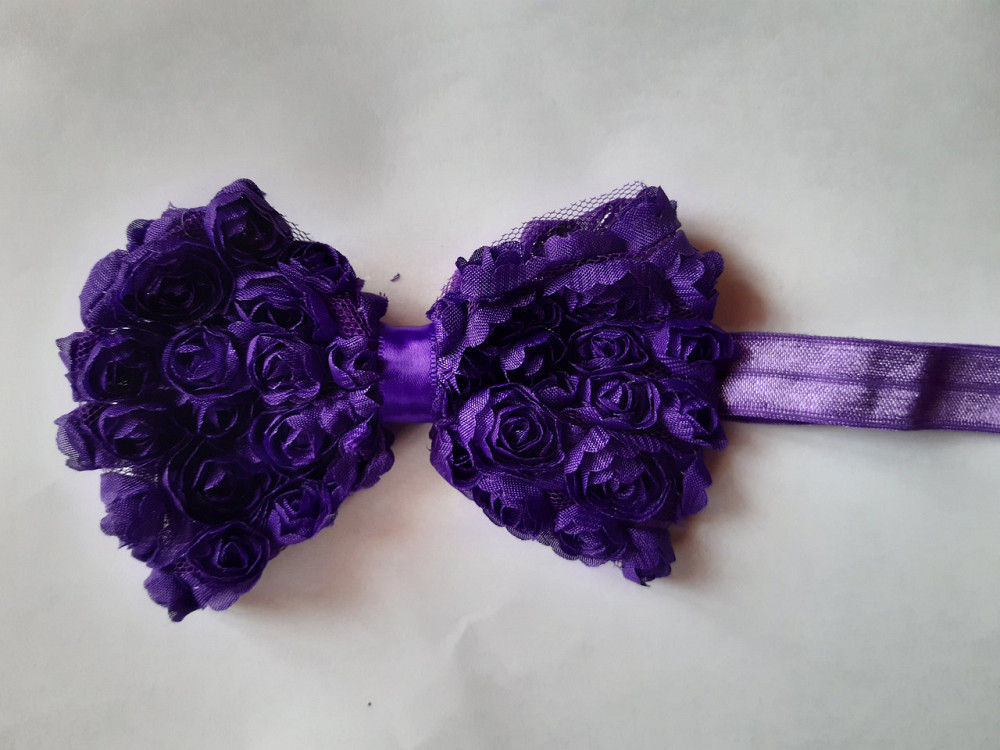 Дитячий фіолетовий бантик-пов'язка - бант близько 10см,окружність 36-50см Київ - фото 1