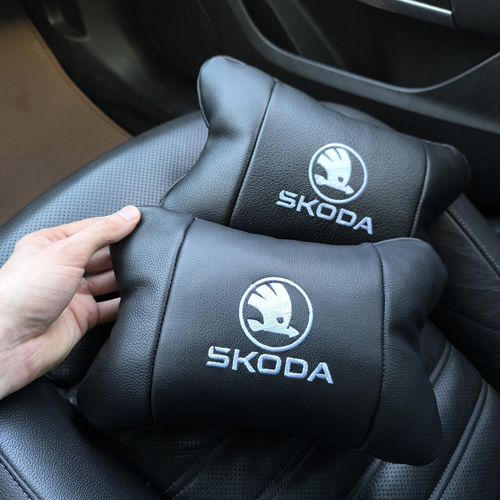 Подушка для підтримки шиї в машині Skoda Шкода, Декоративна подушка підголівник, Автоподушка подарунок SZ-35 Львів - фото 1