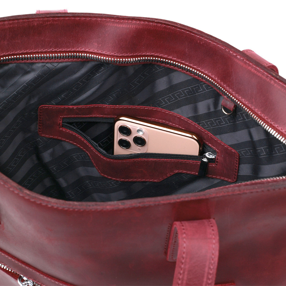 Винтажная женская сумка-шоппер Бордовый (SHVIGEL) Киев - изображение 2