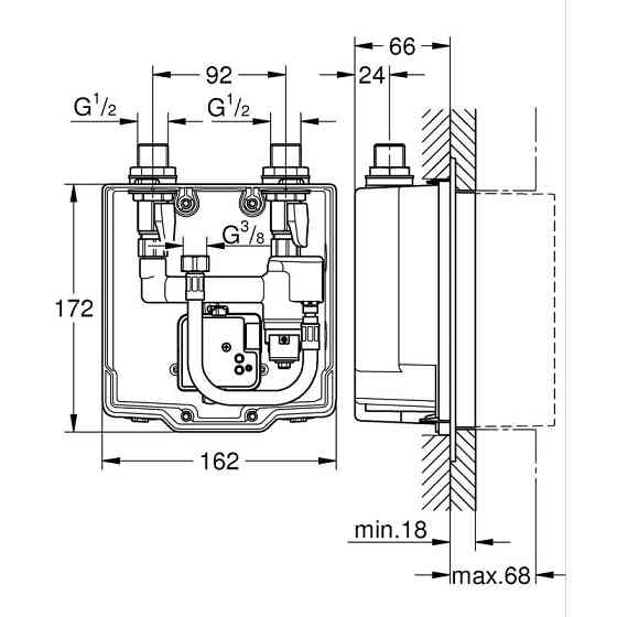 Прихований монтажний блок Grohe Eurosmart Cosmopolitan E  ( 17589 ) Харків