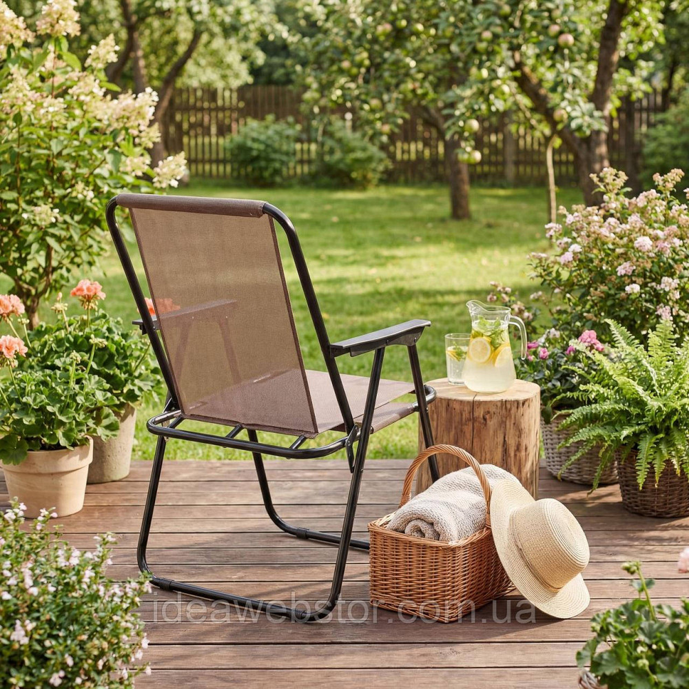 Розкладне туристичне крісло Outtec Breeze Textilene коричневий Київ - фото 3
