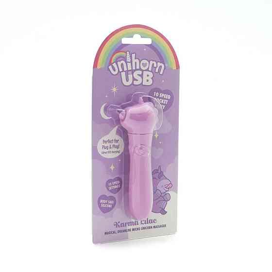 Вібратор-єдиноріжка Unihorn USB Bullet – Karma Lilac, віброкуля, USB-зарядка, 10 режимів Sex Aura Київ