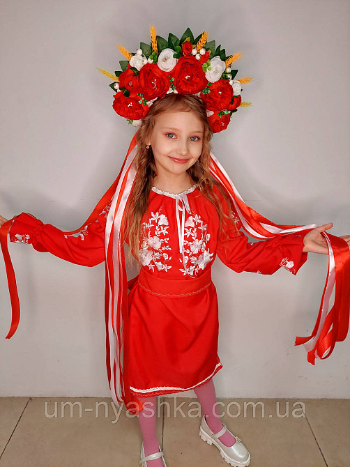 Віночок ободок з квітами "Сценічний з колосками та стрічками" Кривий Ріг - фото 5