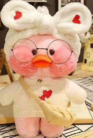 Жовта качка Лалафанфан-коченя в окулярах гойдалка Київ