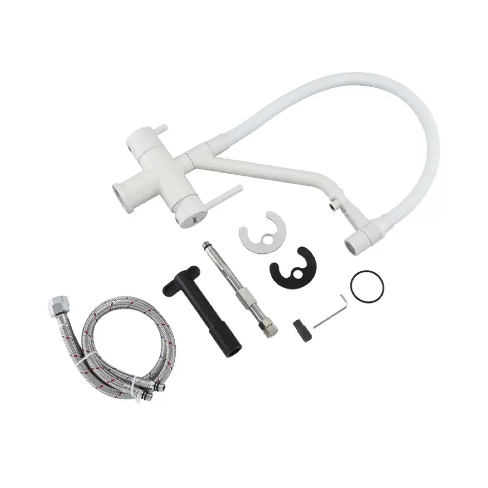 Смеситель для кухни с подключением к фильтру GAPPO G4398-88 и гибким изливом, белый. Киев - изображение 7