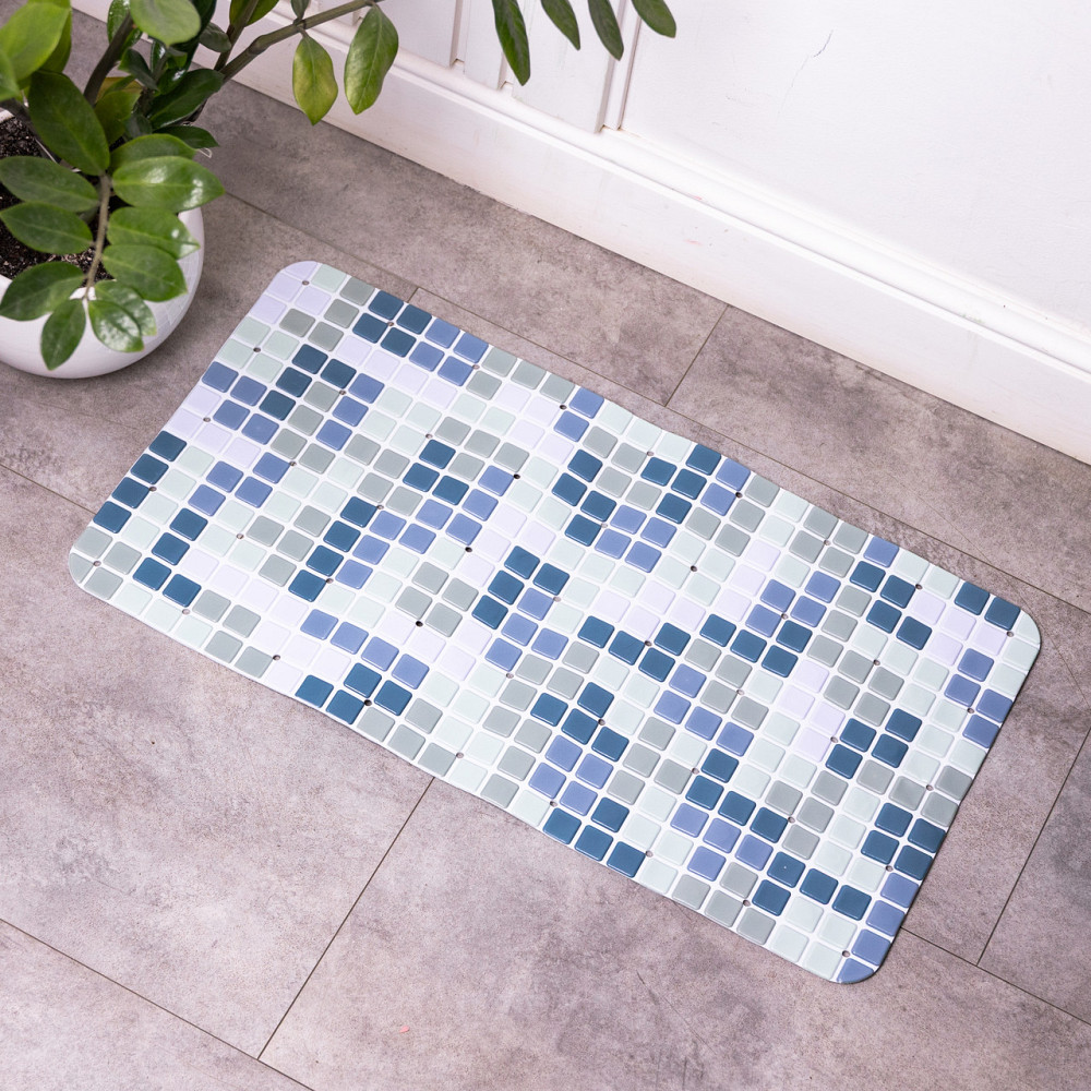 Антиковзкий килимок на присосках для ванни та душу 65×35 (см) силіконовий Синій HP-42-47BL Коломия - фото 3
