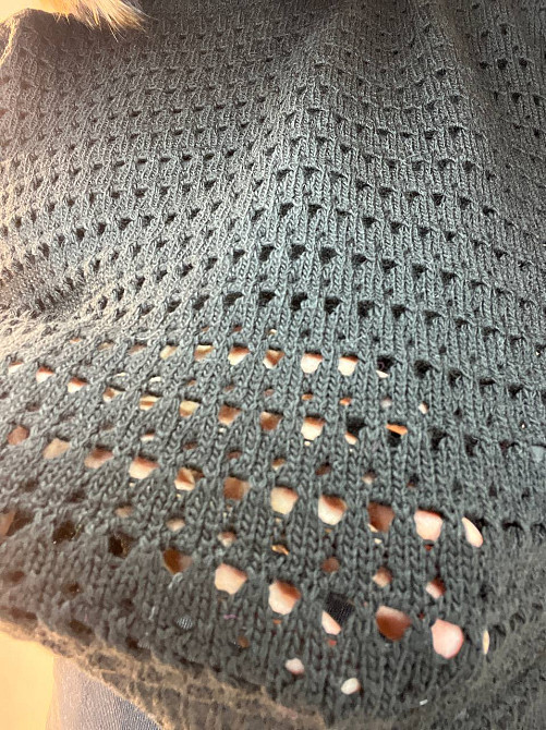 Свитер женский MIX RAY 6766 ажурная вязка прозрачная сетка паутинка, черный, one size Киев - изображение 8