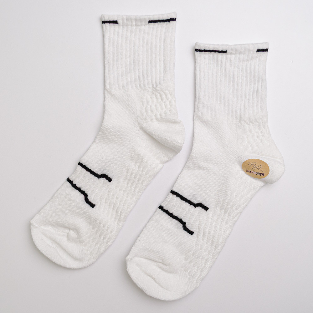 Набор носков мужских хлопковых 10 пар Youstar 070 Средние 41-47 Белый черный Сумы - изображение 4