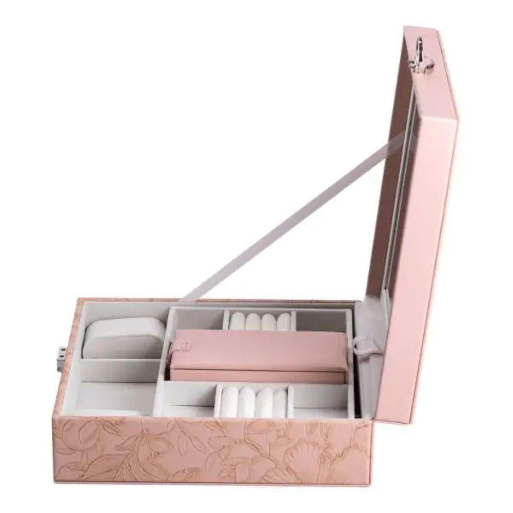 Скринька для прикрас з еко шкіри 2 яруси із замком органайзер для ювелірних виробів HP-5-22P Київ - фото 6