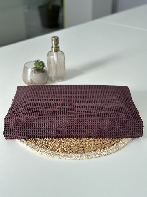 Вафельний рушник Ideal Textile 100х150 см 220 г/м2 (56861026) Коричневий Чернівці - фото 2