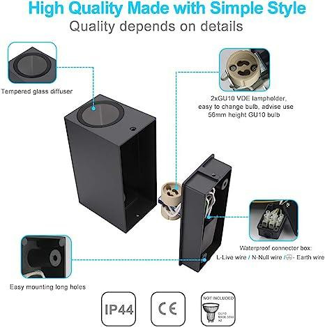 Наружные настенные светильники LASIDE серый антрацит GU10 Днепр - изображение 6