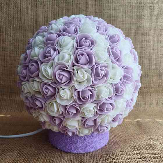 Світильник-нічник "Букет бузково-білих троянд" Дніпро