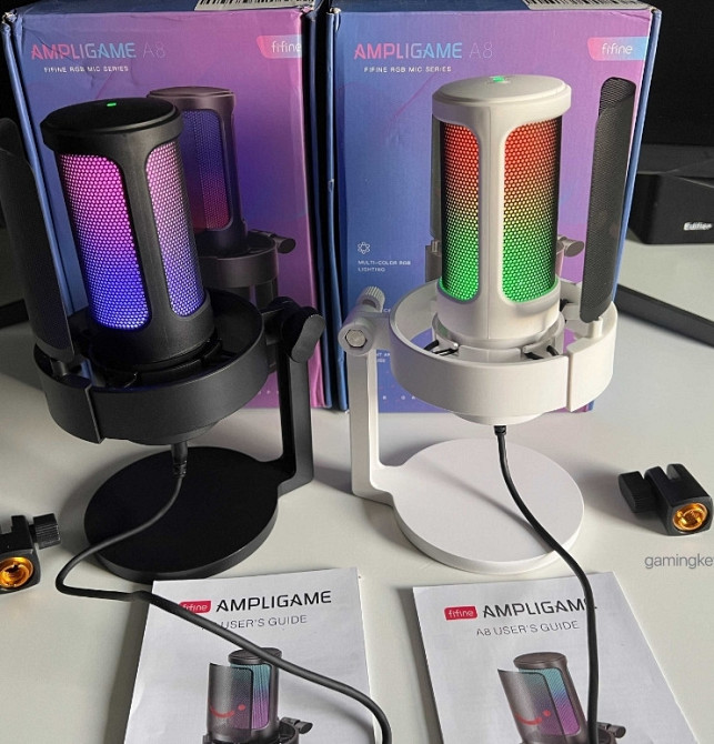 Новый Микрофон Fifine AmpliGame A8 с RGB подсветкой, USB-C Киев - изображение 8