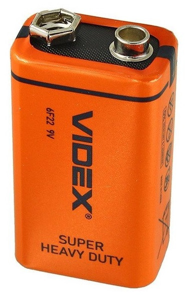 Батарейка Videx Крона 6F22 / 9V / сольова Дніпро - фото 1