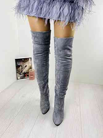 Nivelle Ботфорти жіночі NIVELLE сірі натуральна замша 50см висота 9см каблук (5154/48) Коломыя