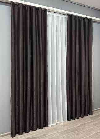 Комплект готових штор VR-Textil Софт № 1166ш Коричневий 150х270 см 2шт (30-973) Київ