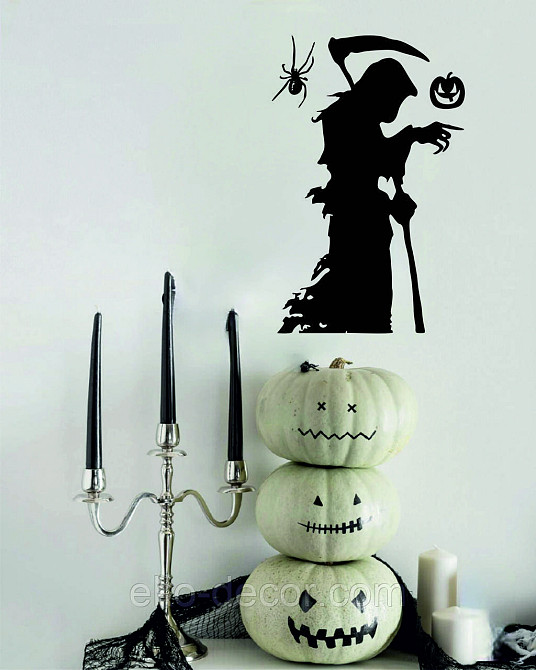 Декоративное настенное Панно «Смерть с косой», Декор на стену 110*71 см, Черный Киев - изображение 7