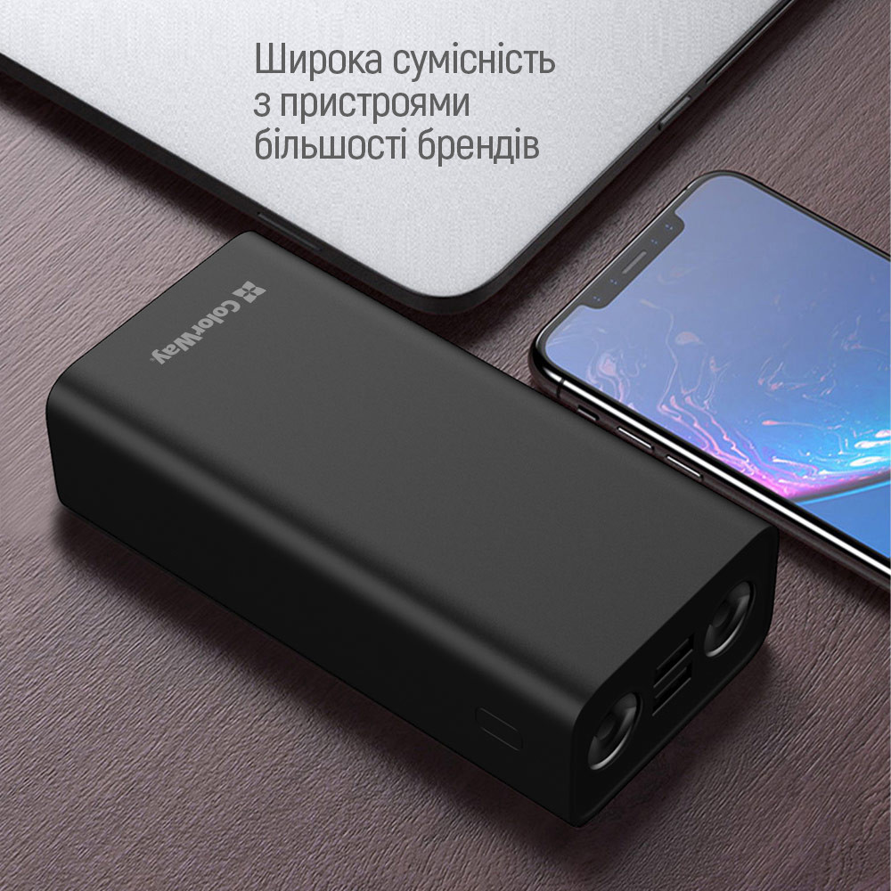 Павербанк 30000mAh ColorWay CW-PB300LPB3BK-F з ліхтариком чорний Житомир - изображение 9