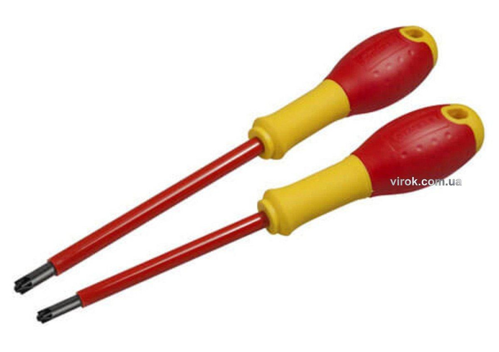 Набір викруток діелектричних STANLEY "FatMax VDE" до 1000 В, PZ1 x 100 мм, PZ2 x 125 мм, 2 шт. Одеса - фото 1