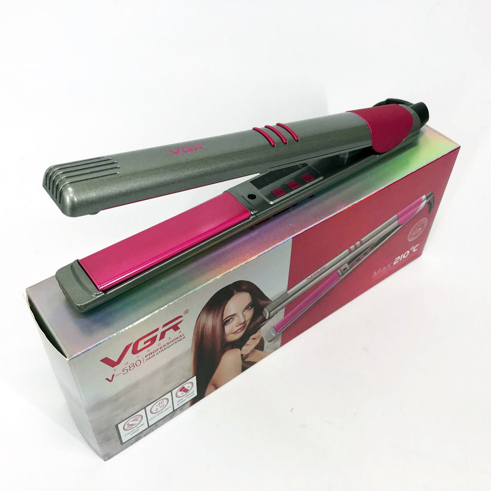 Випрямляч для будь-якого типу волосся, Ергономічна праска-випрямляч, Вирівнювальна праска для волосся AQ-58 Львів - фото 8