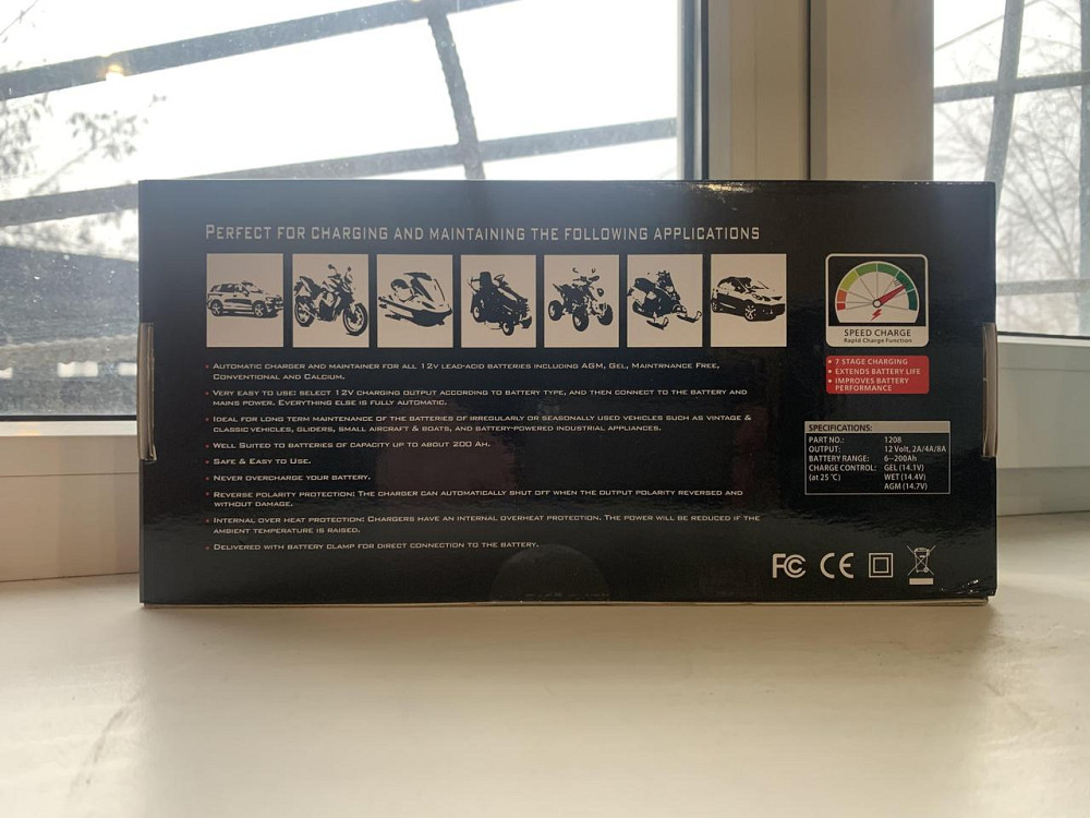 Зарядное Утройство для аккумуляторов Smart 1208 12V 8A Импульсная Зарядка 7 Ступеней Защиты. Ip65 Киев - изображение 5