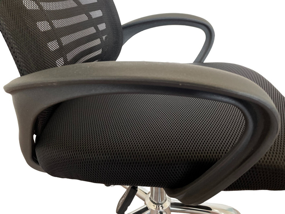 Офисное кресло руководителя Tehforward Miami хром Tilt Черный Киев - изображение 5