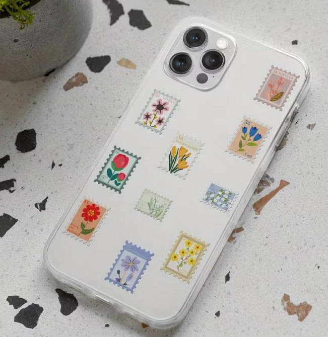 Наклейки марки с цветами 500 шт в рулоне, декоративные стикеры цветы Киев - изображение 4