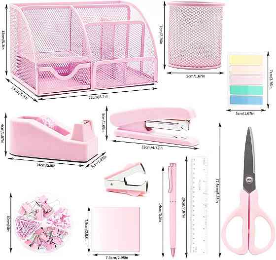 Рожеві органайзери та аксесуари для робочого столу 12 предметів Луцк