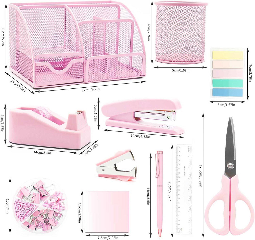 Рожеві органайзери та аксесуари для робочого столу 12 предметів Луцк - изображение 2