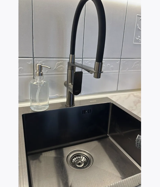 Змішувач для кухні Mixxus Premium DERBY 021 (NUT) GRAPHITE REFL.BLACK з виходом для питної води колір графіт Чернівці - фото 2