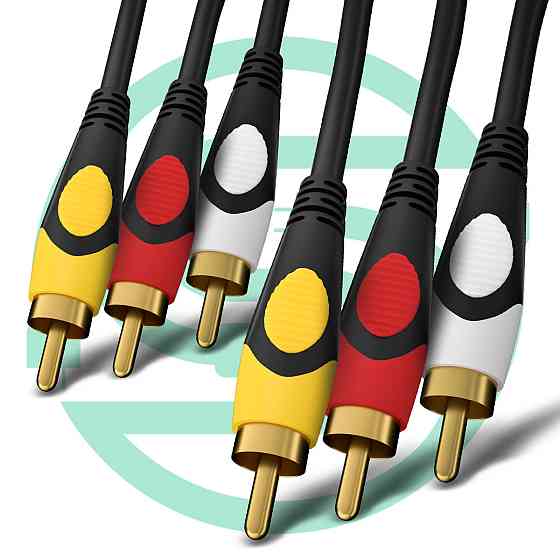 Кабель AV 3 RCA, 1.8 м, позолочені тюльпани для аудіо-візуалу Київ