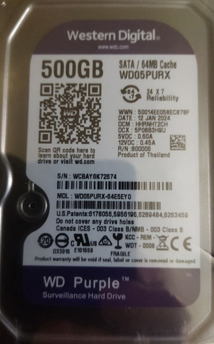 Жорсткий диск WD Purple 500Gb, 1TB, 2TB, 3TB, 4TB. Київ - фото 5
