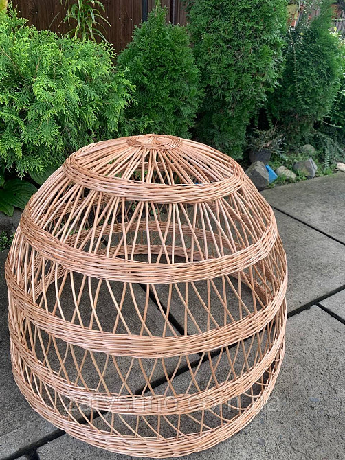 Кругла кавова люстра плетена Київ - фото 2