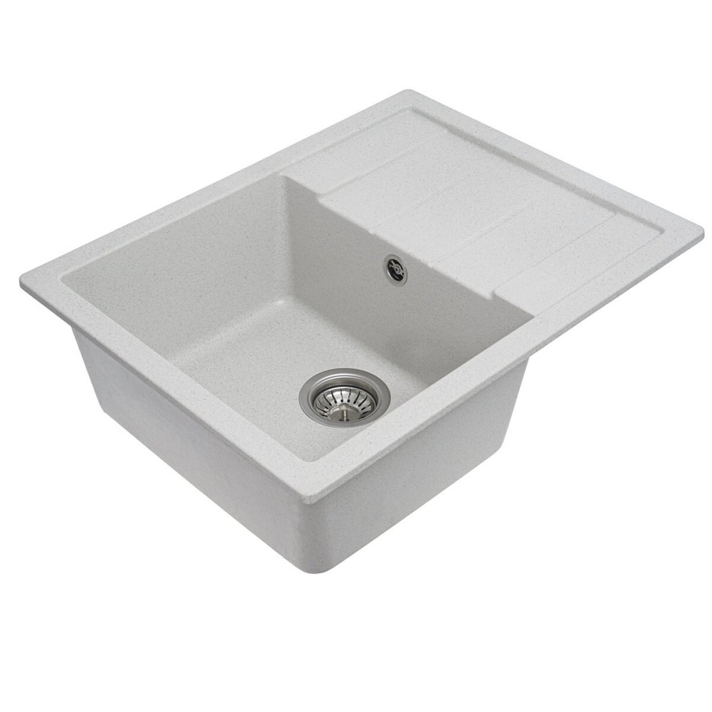 Гранітна мийка для кухні VALESO INTENSO 6550 матова Біла в крапку Коломыя - изображение 8